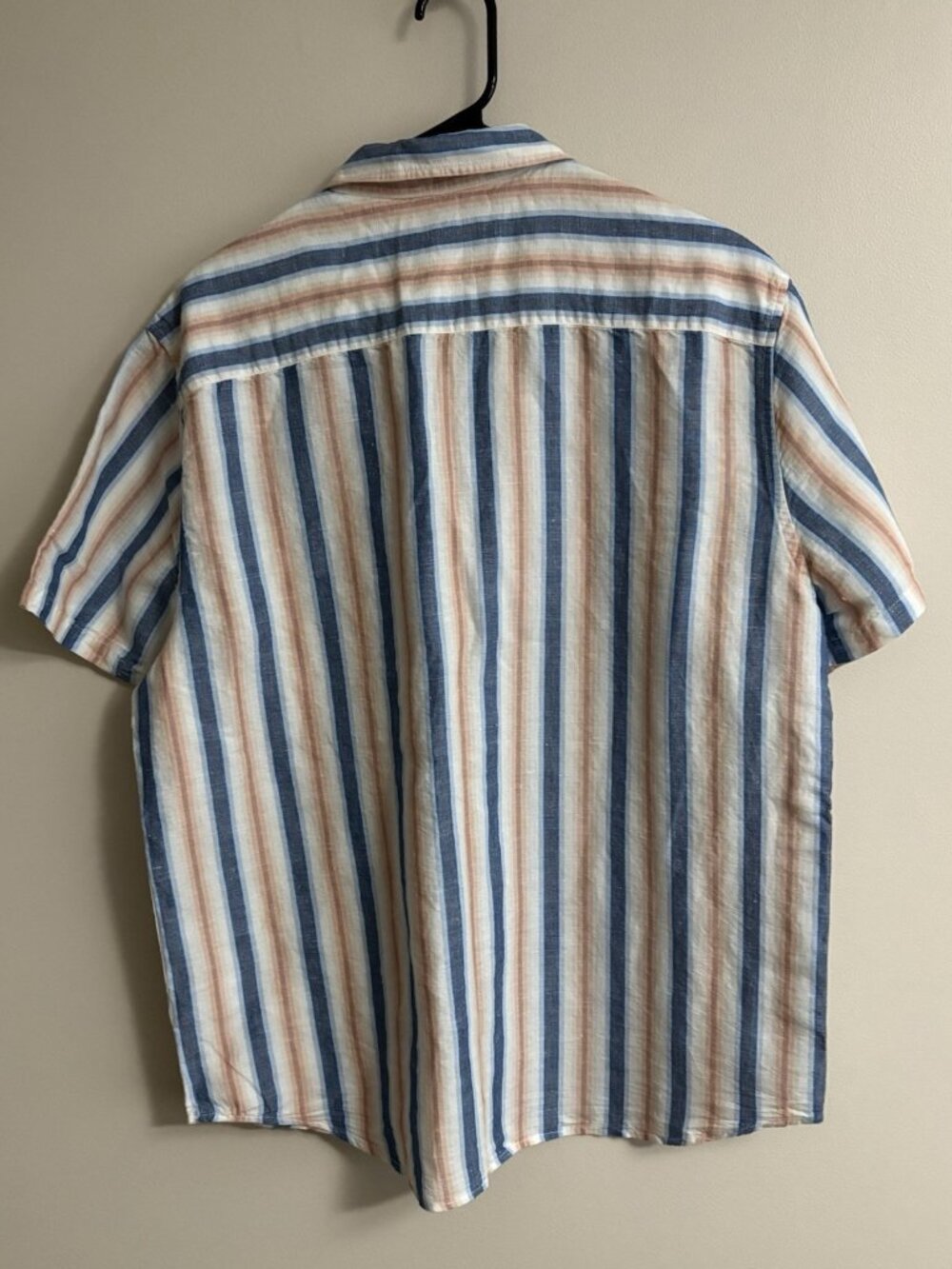 Lucky Brand Button Shirt Mens XL Multicolor Classic Fit Striped Pockets Hemp - Picture 3 of 12